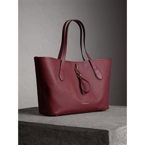 burberry medium grainy leather tote bag mahogany red inside|Burberry Medium Grainy Leather Tote Bag .